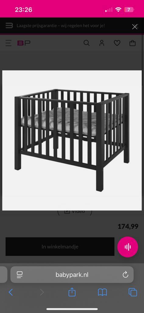 Europe Baby Casper Box Mat Zwart, Kinderen en Baby's, Boxen, Gebruikt, Boxkleed, Ophalen of Verzenden