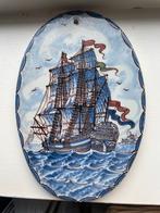 Delfts Blauw Wandbord met Schip, Ophalen
