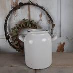 Brocante witte gres pot, Antiek en Kunst, Ophalen