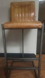 6 Barkrukken met Rundleren Zitting - 87 cm hoog, Met voetsteun, 60 tot 90 cm, Leer, Ophalen of Verzenden