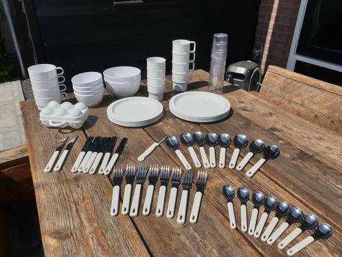 Complete Mepal Rosti serviesset wit, Caravans en Kamperen, Kampeeraccessoires, Zo goed als nieuw, Ophalen of Verzenden