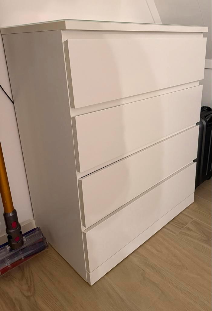 IKEA Malm kastje met 4 lades, Huis en Inrichting, Kasten | Ladekasten, Gebruikt, Minder dan 100 cm, 50 tot 100 cm, 25 tot 50 cm