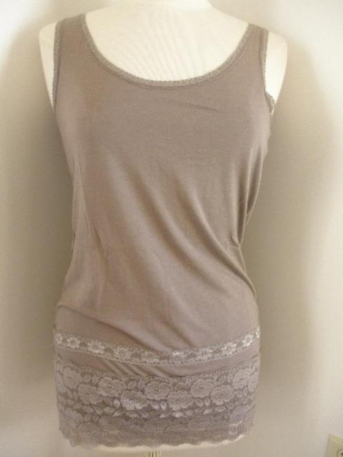 ONE TOUCH top tuniek lever bruin met kant maat 38 - nieuw -, Kleding | Dames, Tops, Nieuw, Maat 38/40 (M), Bruin, Zonder mouw