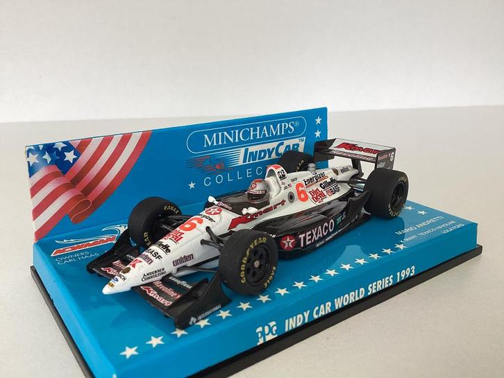 IndyCar Racewagen (Mario Andretti ‘93) 1:43 Minichamps NIEUW, Hobby en Vrije tijd, Modelauto's | 1:43, Nieuw, Auto, MiniChamps