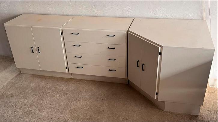 Vintage Dressoir met Lades en Deuren, Huis en Inrichting, Kasten | Dressoirs, Gebruikt, 200 cm of meer, 50 tot 75 cm, Met lade(s)