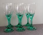 6 Vintage Bormioli Bouquet Emerald green witte wijnglazen, Antiek en Kunst, Ophalen of Verzenden