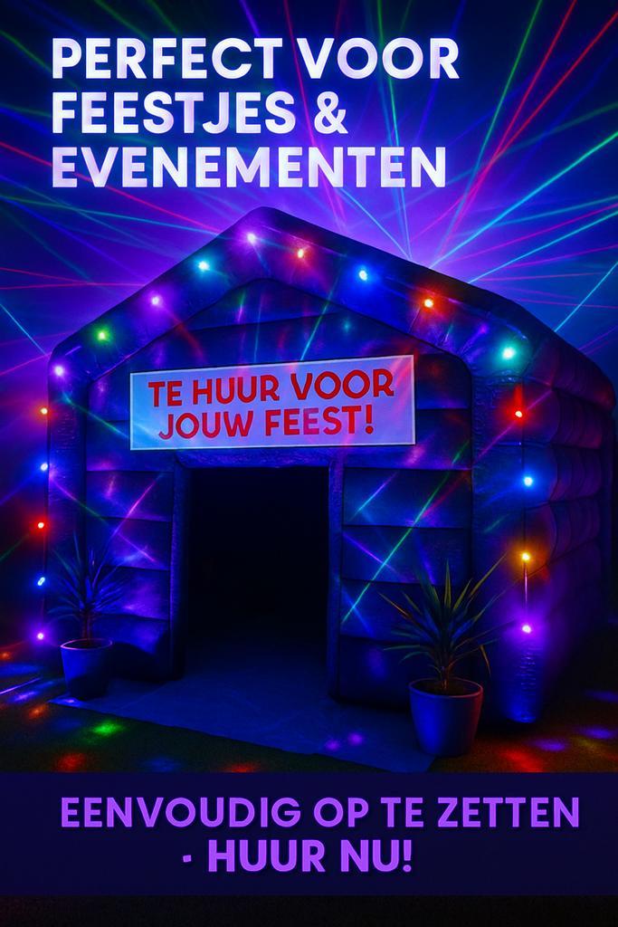 Opblaasbare Club/ Partytent 7x5 te HUUR, Hobby en Vrije tijd, Feestartikelen | Verhuur, Zo goed als nieuw, Ophalen of Verzenden