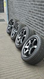 18x8.5j Rota Wheels Grid 5x114.3 Yokohama Advan (TE37 Reps), Auto-onderdelen, Ophalen, 18 inch, Gebruikt, Banden en Velgen