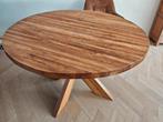 Ronde Teak Eettafel - 120cm - zware kwaliteit, Huis en Inrichting, Tafels | Eettafels, Ophalen, Gebruikt, Landelijk, Vier personen
