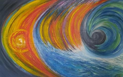 APART! KLEURRIJK GROOT!! CANVAS, Antiek en Kunst, Kunst | Schilderijen | Abstract, Ophalen of Verzenden