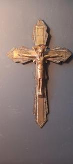 Art Deco, koperen kruis, rijk versierd,, Antiek en Kunst, Ophalen of Verzenden