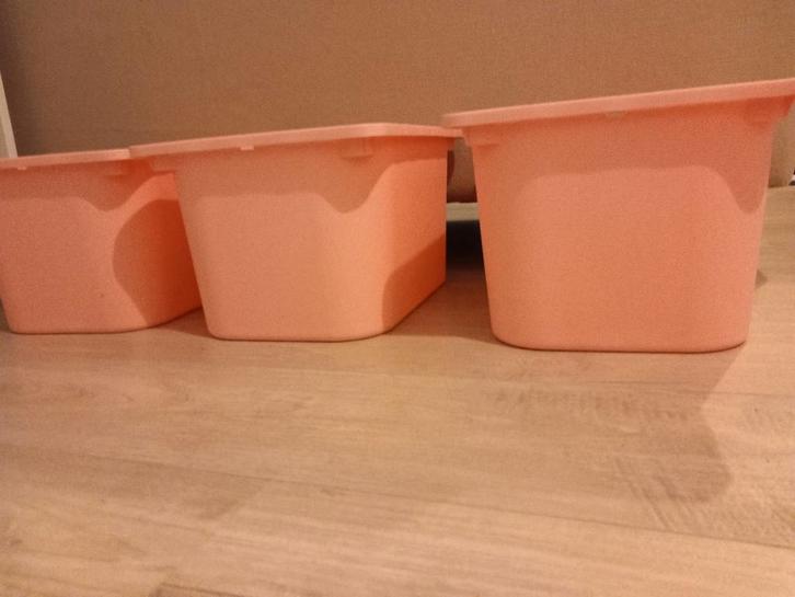 3 x ikea opbergbakken roze, Huis en Inrichting, Overige Huis en Inrichting, Gebruikt, Ophalen