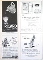 9 vintage advertenties reclames van div. producten 1955, Ophalen of Verzenden, Gebruikt, Overige typen