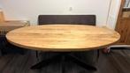 Ovale Mango Houten Eettafel met Metalen Onderstel, Huis en Inrichting, Tafels | Eettafels, Ophalen, 50 tot 100 cm, Zo goed als nieuw