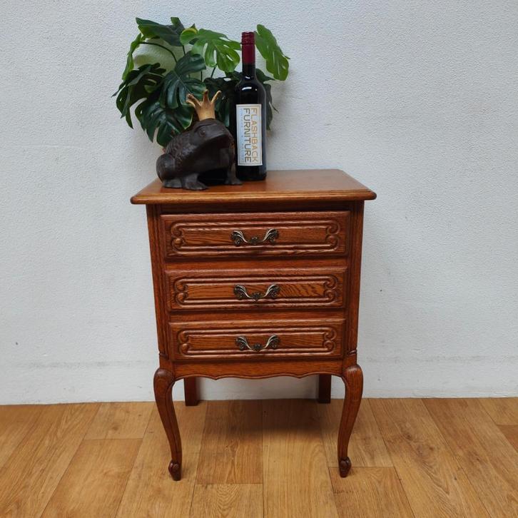 Vintage Queen Ann ladekastje nachtkastje ladekast 405, Huis en Inrichting, Kasten | Ladekasten, Gebruikt, Minder dan 100 cm, Minder dan 50 cm