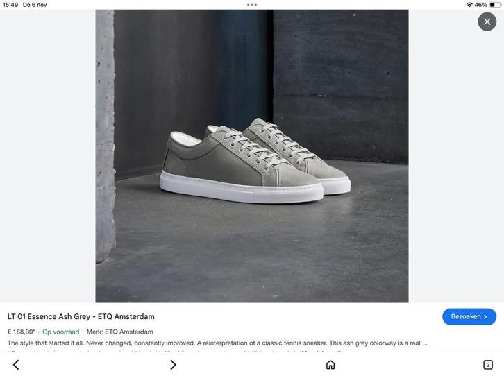 Sneakers essence lt 01 van ETQ amsterdam mast 44, Kleding | Heren, Schoenen, Zo goed als nieuw, Ophalen of Verzenden