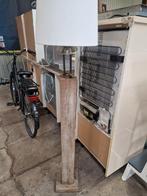 Stoere eikenhouten meerpaal stalamp, Ophalen, Zo goed als nieuw, Minder dan 100 cm