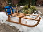 Houten slee met zitje/rugsteun, Ophalen, Rugleuning, Gebruikt, Hout