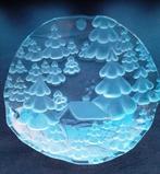 Glazen serveerschaal met winters motief, Ophalen of Verzenden, Rond, Glas