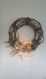 Mooie wilgenkrans met verlichting 70 cm, Ophalen of Verzenden, Zo goed als nieuw