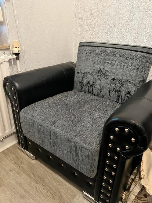 Fauteuil + 2 pers zitbank, Huis en Inrichting, Banken | Sofa's en Chaises Longues, Zo goed als nieuw, Tweepersoons, 150 tot 200 cm