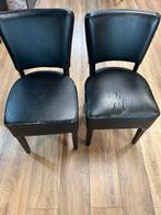 Horeca Stoelen Lisa Zwart - Gebruikt, Huis en Inrichting, Stoelen, Ophalen, Gebruikt, Zwart, Leer