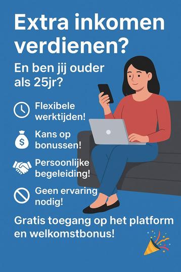 Werk vanaf je mobiel‼️ Vanaf elke locatie️🌴 extra inkomen🤑 beschikbaar voor biedingen