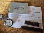 seiko solar chronograph, Ophalen of Verzenden, Gebruikt, Leer, Seiko