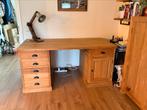 Teak houten bureau met lamp, Huis en Inrichting, Bureaus, Ophalen, Gebruikt, Bureau
