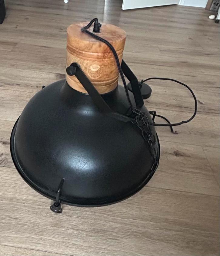Dutchbone hanglamp e27, Huis en Inrichting, Lampen | Hanglampen, Zo goed als nieuw, Minder dan 50 cm, Hout, Metaal, Ophalen of Verzenden