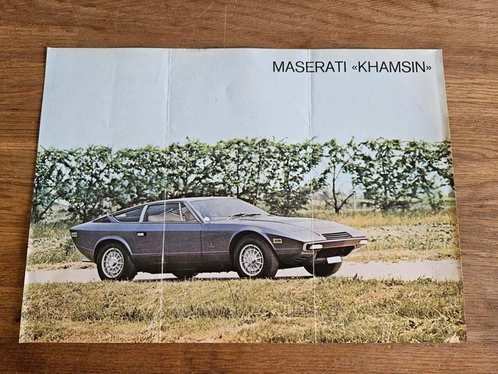 Leaflet Maserati Khamsin, Boeken, Auto's | Folders en Tijdschriften, Zo goed als nieuw, Overige merken, Ophalen of Verzenden