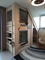 Unieke hoogslaper van duurzaam steigerhout, Ophalen, 85 tot 100 cm, Gebruikt, Hoogslaper of Stapelbed