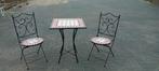 Camilla Bistroset Met Tafel En 2 Stoelen - Rood/wit Mozaïek, Ophalen, Zo goed als nieuw, Nvt, Inklapbaar