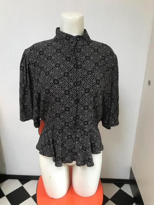 Bali fire vintage bloemen blouse donkerblauw 40, Kleding | Dames, Blouses en Tunieken, Zo goed als nieuw, Maat 38/40 (M), Blauw