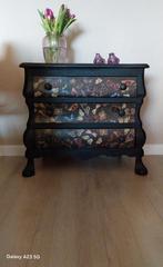 Buikkastje met decoupage en Annie Sloan verf Athenian  Black, Huis en Inrichting, Ophalen, Gebruikt