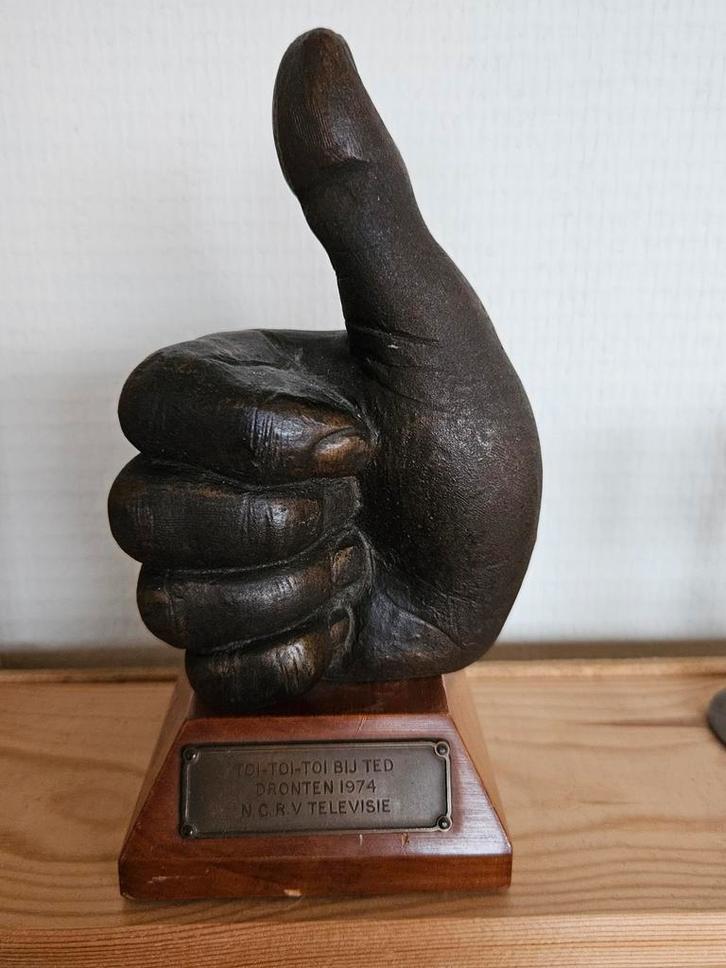 Oude N.C.R.V. Televisie Trofee toi toi toi bij ted, Antiek en Kunst, Curiosa en Brocante, Ophalen of Verzenden