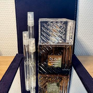 Lattafa Khamrah Qahwa parfum sample/decant beschikbaar voor biedingen