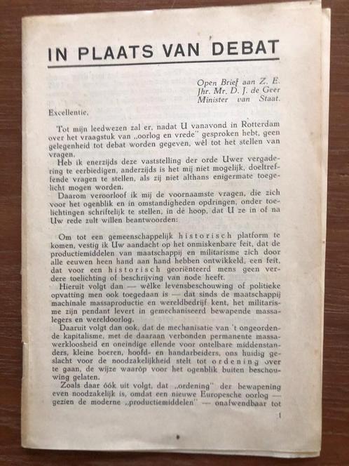 1935 NSNAP Paul Kiès: 'In plaats van debat'. Brochure met, Verzamelen, Militaria | Tweede Wereldoorlog, Luchtmacht, Boek of Tijdschrift