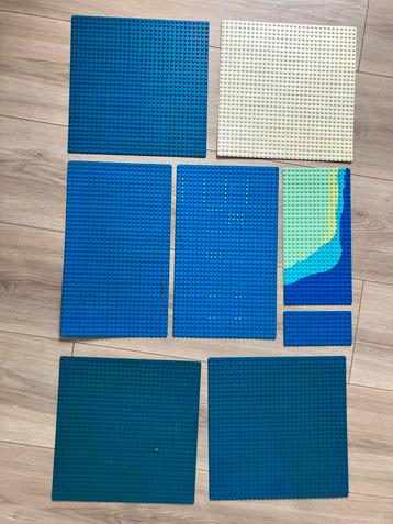 Partij Lego grondplaten baseplates blauw en wit beschikbaar voor biedingen