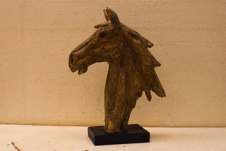 Paardenhoofd op voet 47819, Verzamelen, Beelden en Beeldjes, Gebruikt, Dier, Ophalen of Verzenden