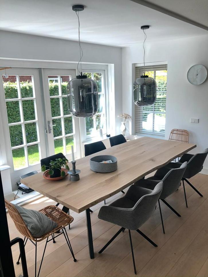 Hanglamp smook glas, Huis en Inrichting, Lampen | Hanglampen, Zo goed als nieuw, Minder dan 50 cm, Glas, Ophalen of Verzenden