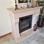 Hardstenen schouw met elektrische haard, Ophalen, Gebruikt, Vrijstaande haard, Elektrische haard