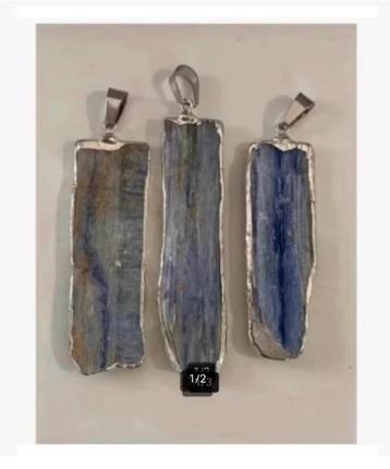Nog 2 x kyanite hangers, zilver gedoopt, prijs per stuk beschikbaar voor biedingen