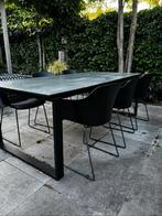 6 zwarte tuinstoelen Sandved, Tuin en Terras, Tuinstoelen, Ophalen, Zo goed als nieuw, Kunststof
