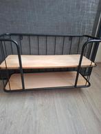 Metalen wandrek met houten planken, Ophalen of Verzenden, Gebruikt