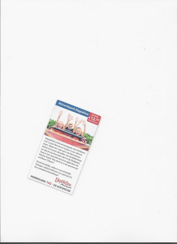 Kortingsbon: Attractiepark DippieDoe, Tickets en Kaartjes, Kortingen en Cadeaubonnen, Drie personen of meer, Pretpark, Kortingsbon