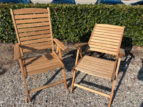 Teakhouten klapstoelen, Tuin en Terras, Tuinstoelen, Zo goed als nieuw, Teakhout, Ophalen