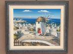 Schilderij Griekse windmolen, Antiek en Kunst, Ophalen of Verzenden