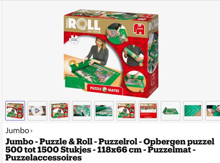 Jumbo Puzzle & Roll - Puzzelrol, Hobby en Vrije tijd, Gezelschapsspellen | Bordspellen, Nieuw, Een of twee spelers, Reisspel, Verzenden