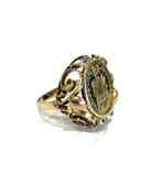 14 Karaat Gouden Munt Ring 1/4 Dukaat Salzburg 1704, Onbekend, Ophalen of Verzenden, Zo goed als nieuw, 17 tot 18
